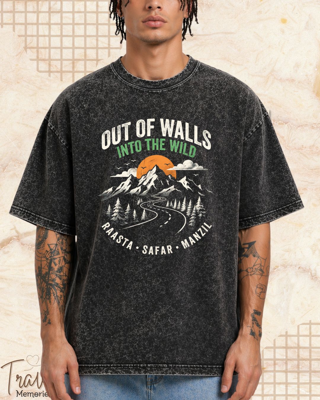 Raasta Safar Manzil Travel Cotton Tshirt