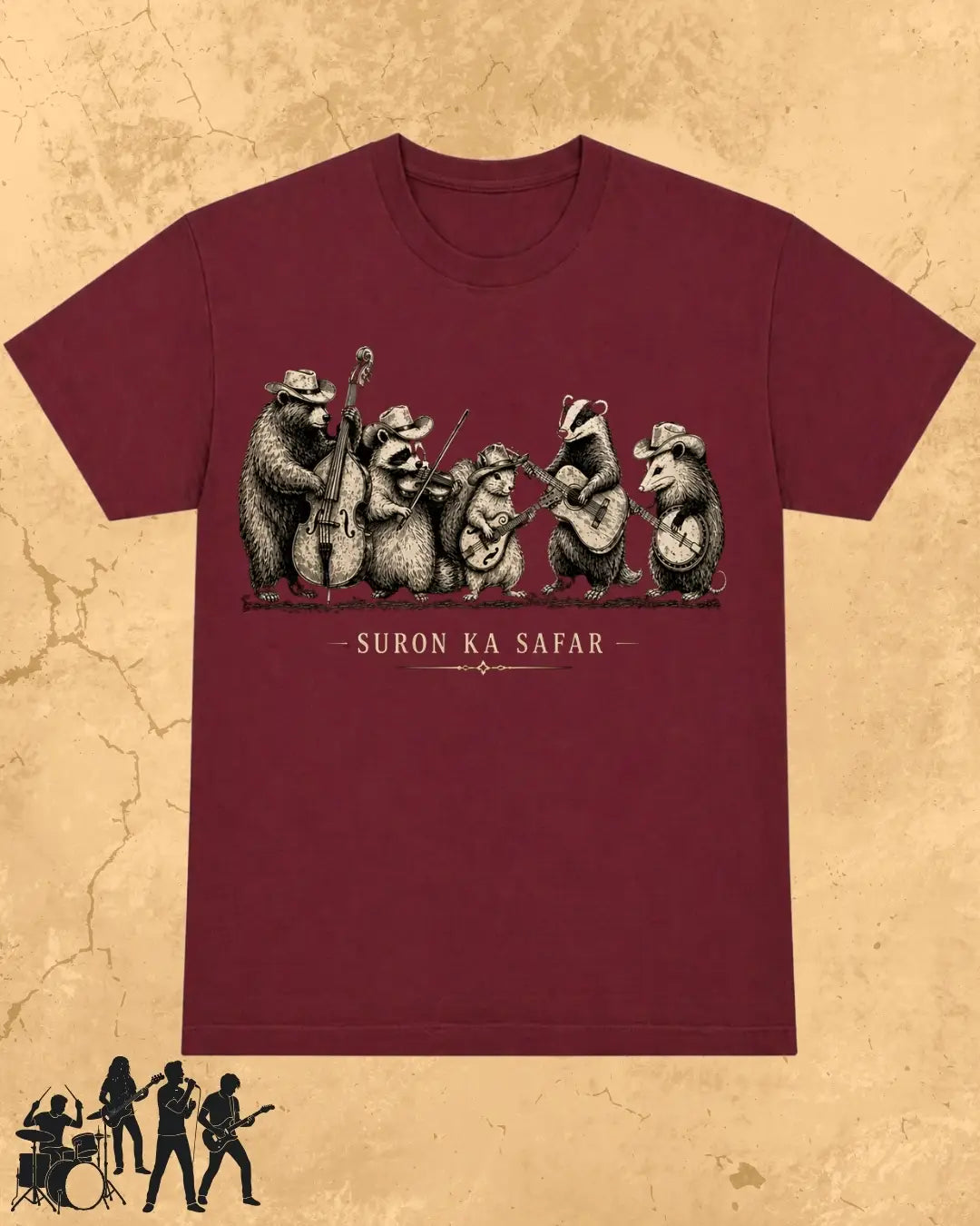 Folk Band Animals Music T-Shirt