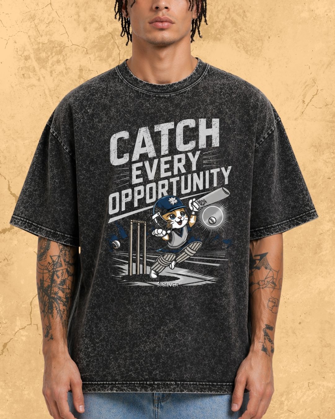Meow Cricket Champion Cotton Tee
