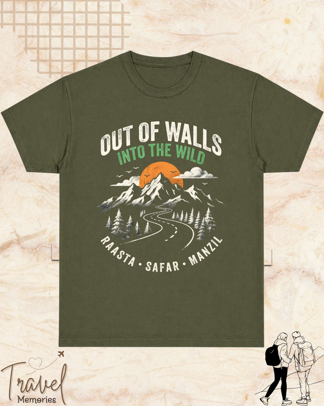 Raasta Safar Manzil Travel Cotton Tshirt