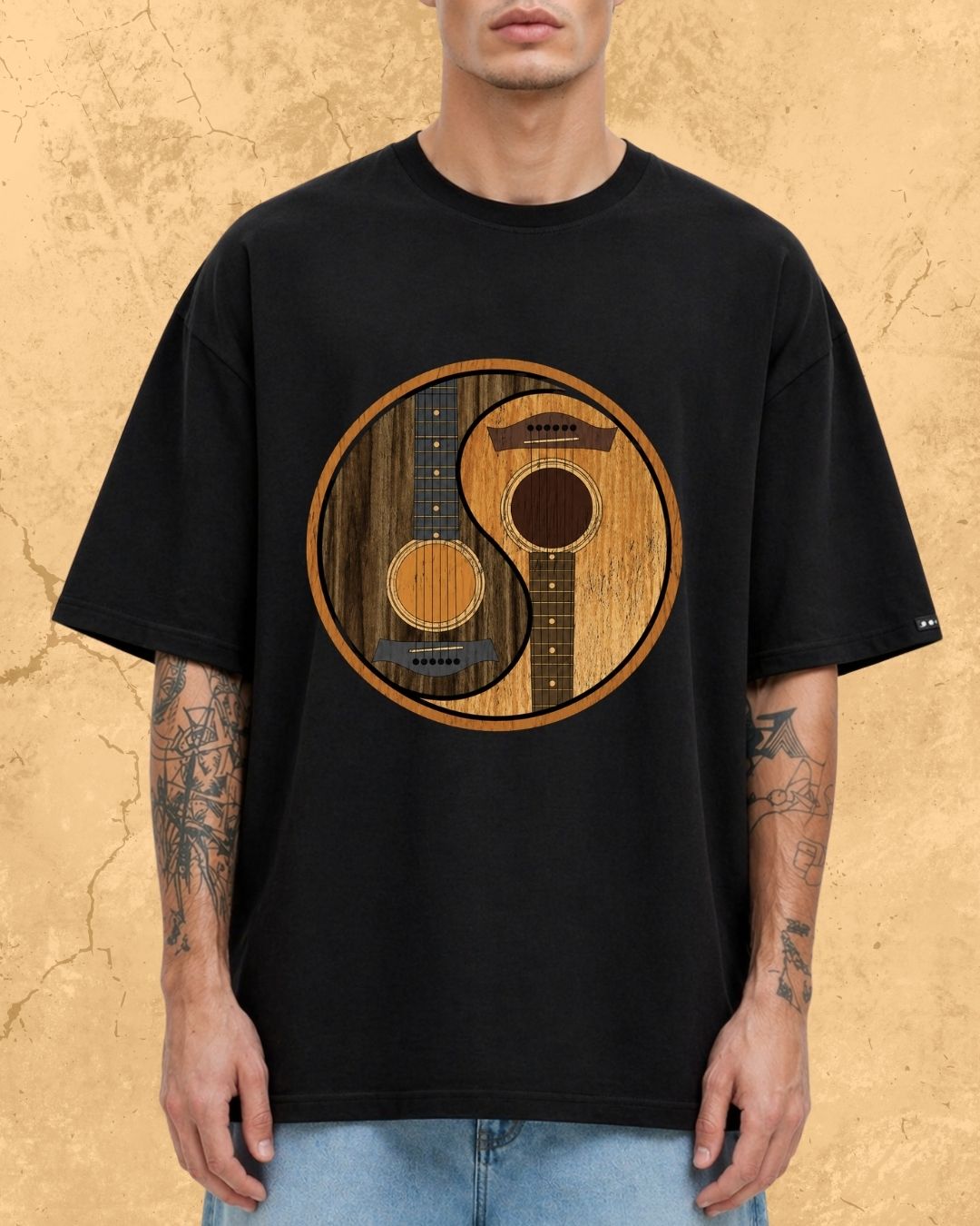 Yin Yang Guitar Cotton Tshirt