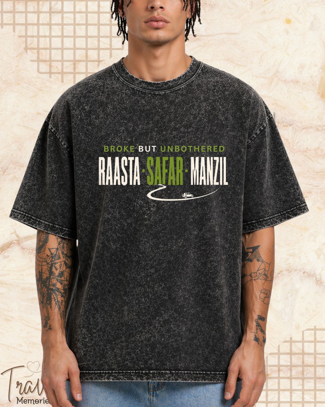 Raasta Safar Manzil Travel Cotton Tshirt