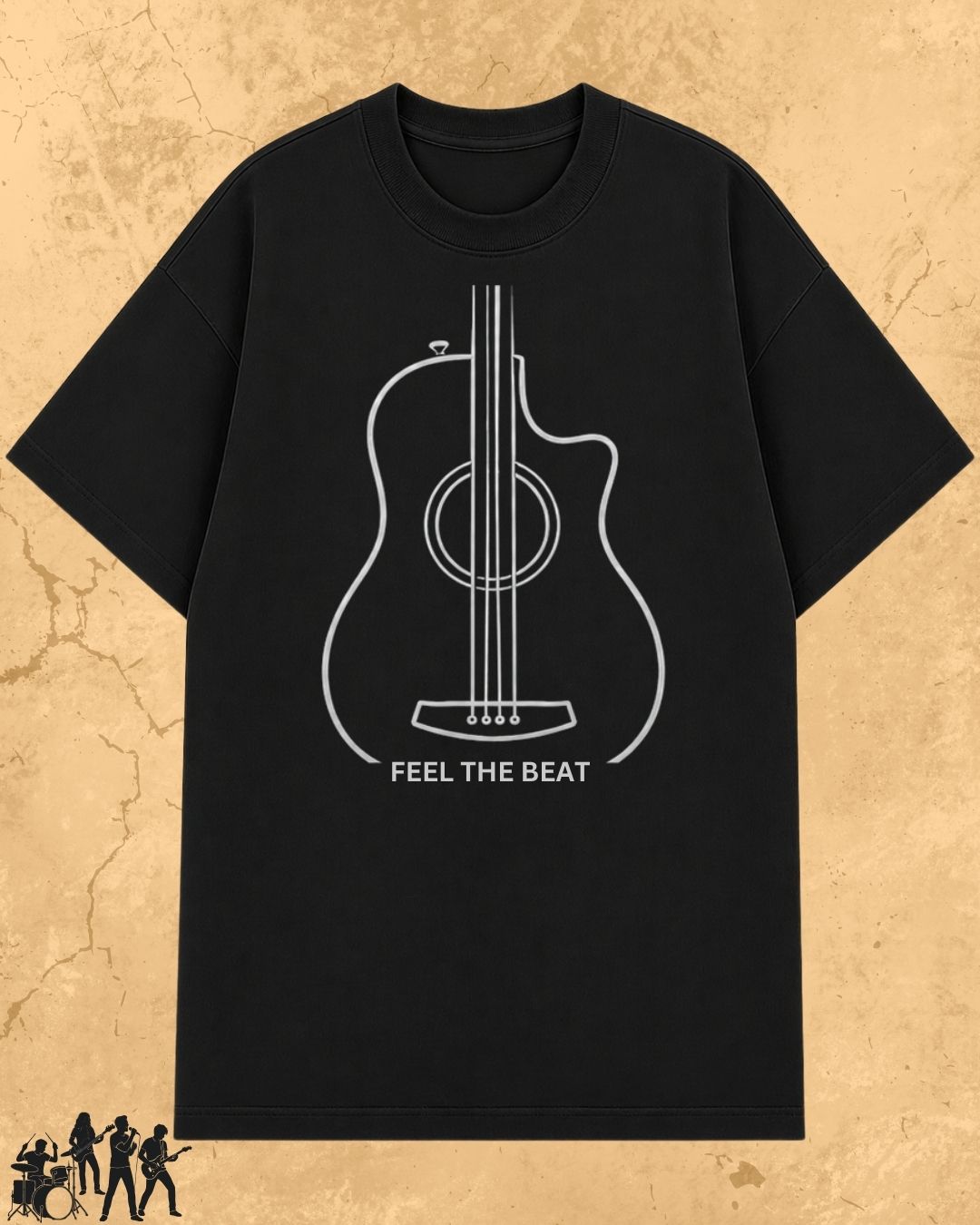 Minimal Guitar Music Cotton T-Shirt