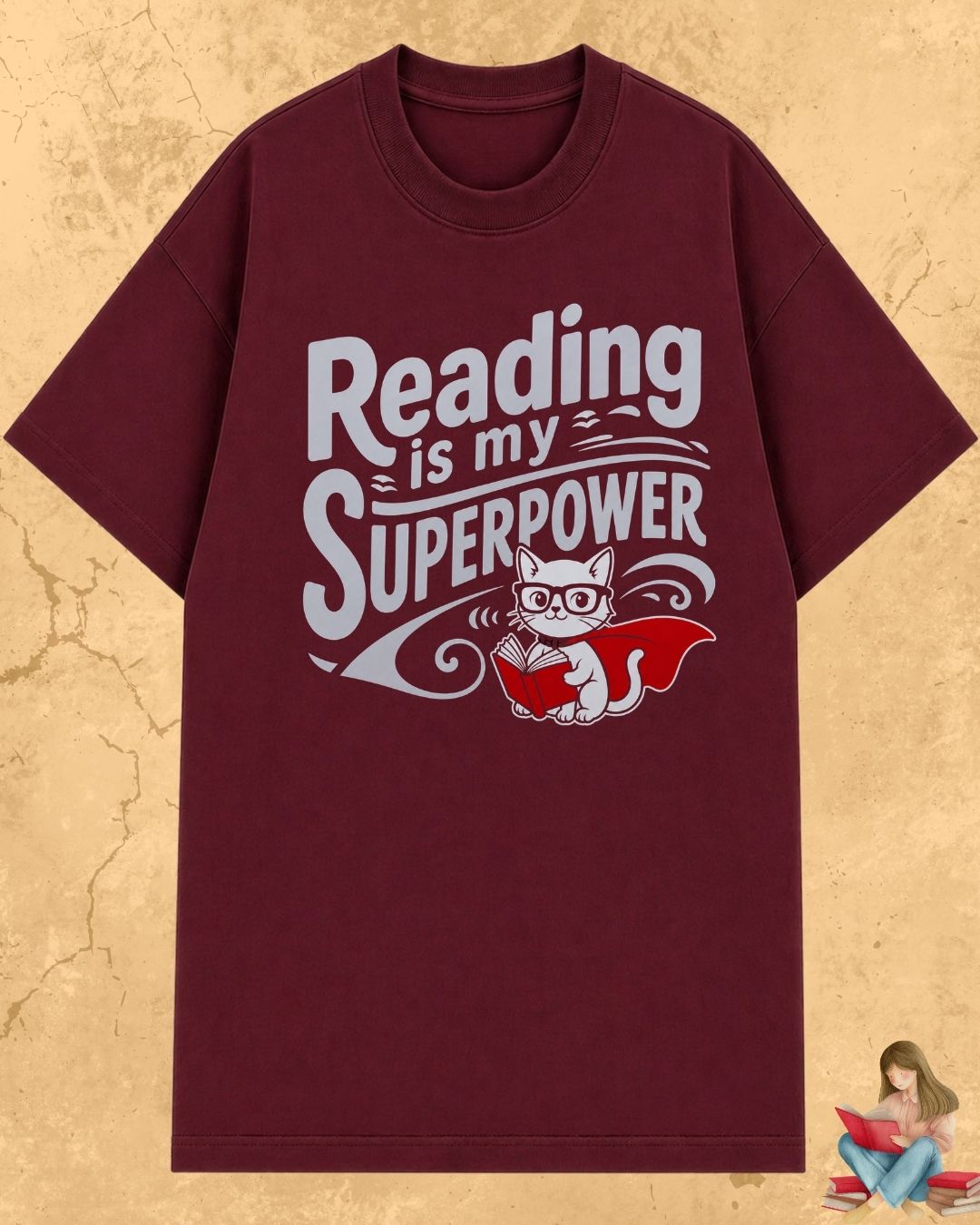 Purrfect Reader Cotton Tshirt