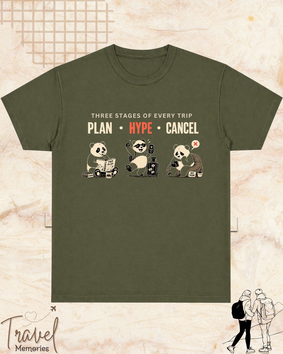 Three Stages of Every Trip Series 2 Travel Cotton Tshirt