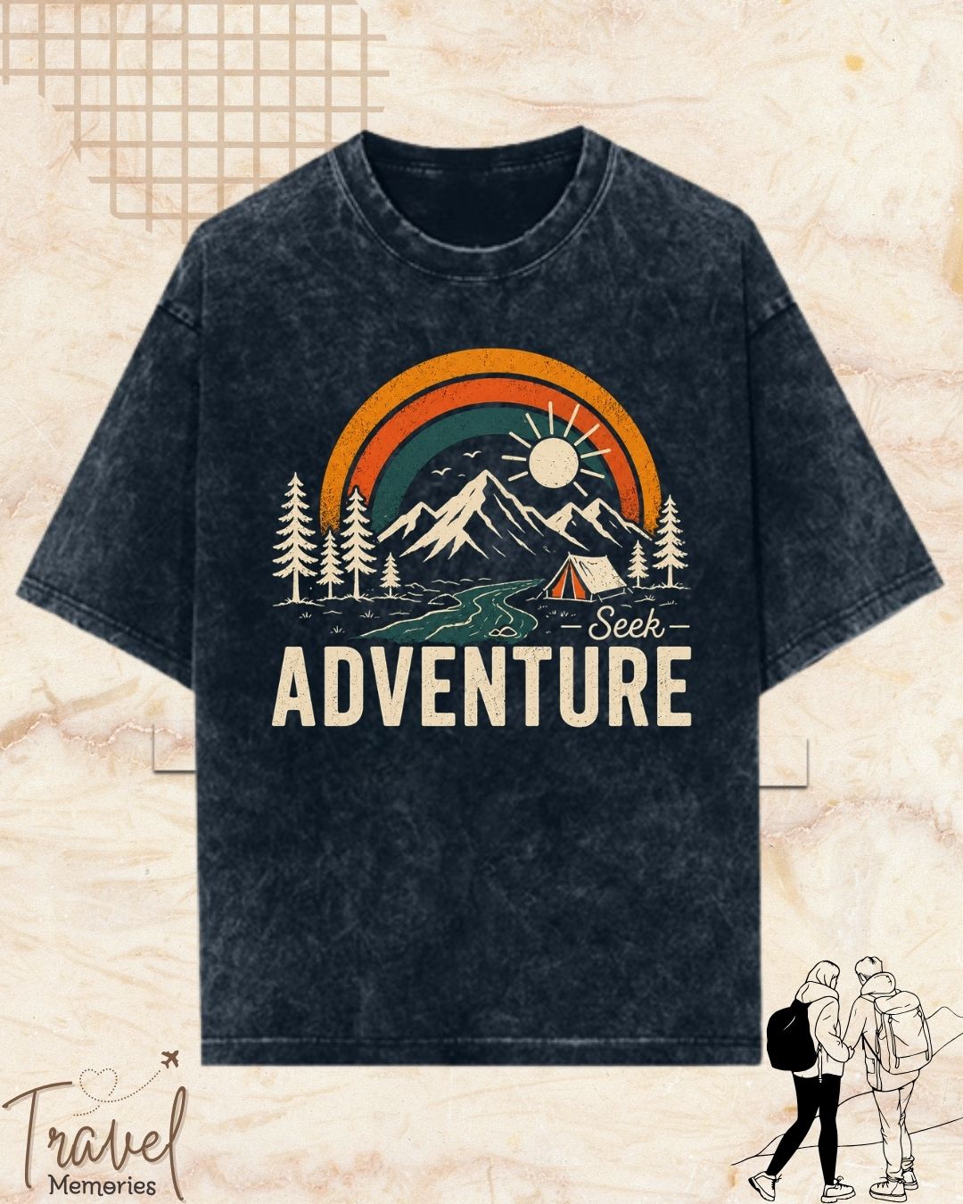 Scenic Route Vintage Adventure Cotton Tshirt
