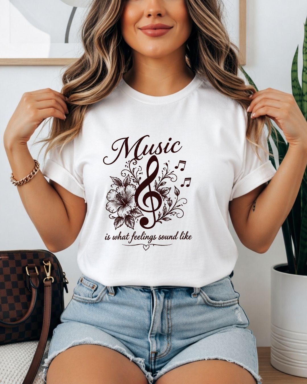White Music Is What Feelings Sound Like Cotton Tshirt