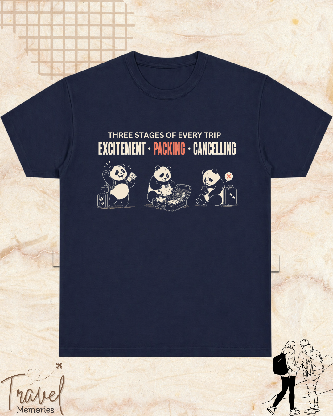 Three Stages of Every Trip Series 1 Travel Cotton Tshirt