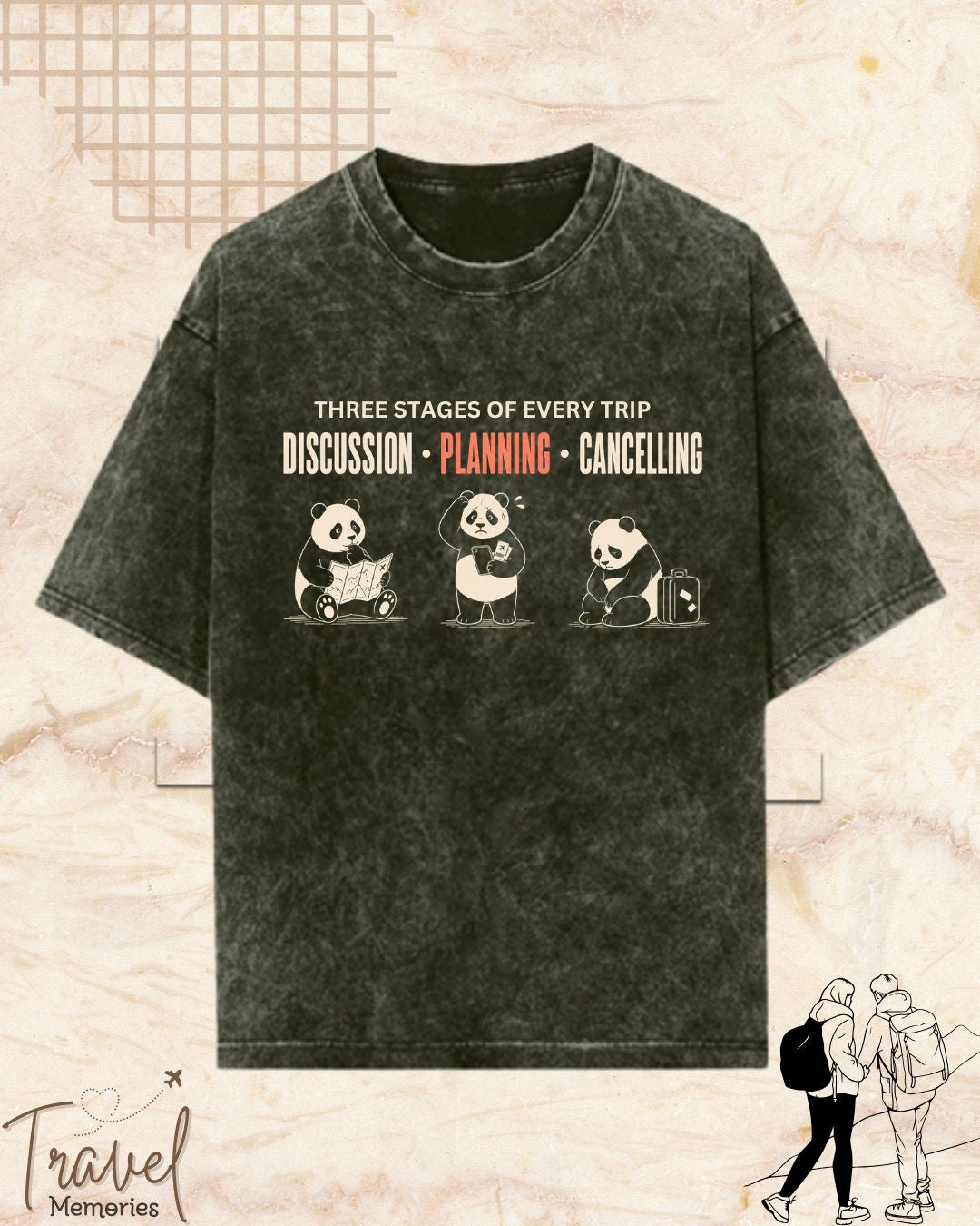 Three Stages of Every Trip Series 1 Travel Cotton Tshirt