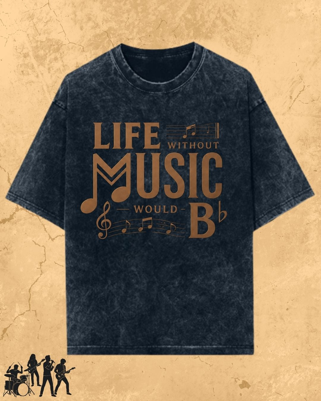 Life Without Music Would B Flat Cotton T-Shirt