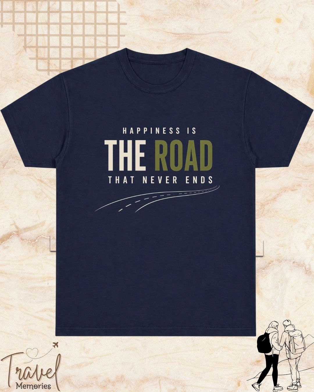 Happiness Is Travel Cotton Tshirt