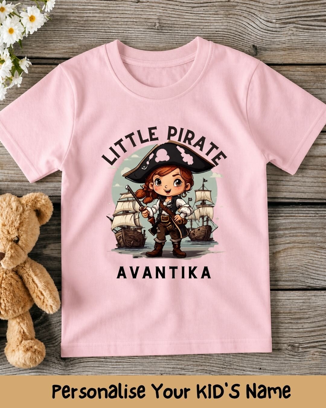 Karate & Pirate Theme Custom Kid Cotton Tee