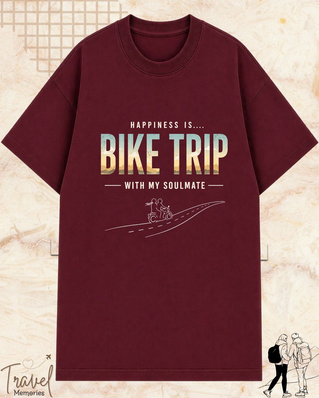 Happiness Is Travel Cotton Tshirt