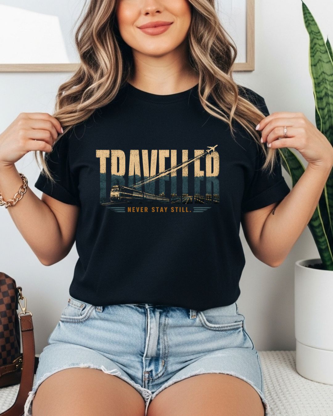 Vintage Travel Vibes Cotton Tshirt