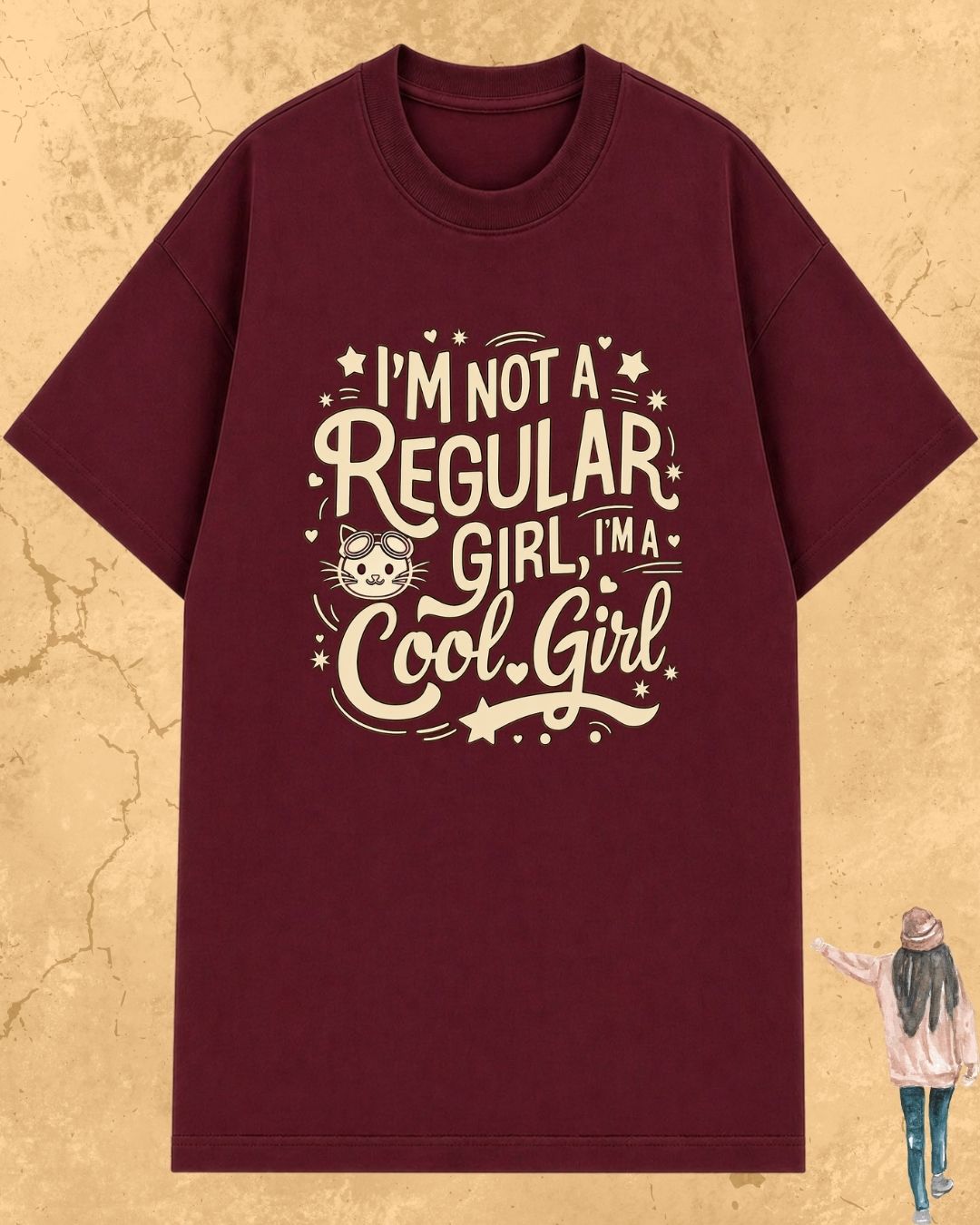 Cool Meow Girl Vibes Cotton Tee