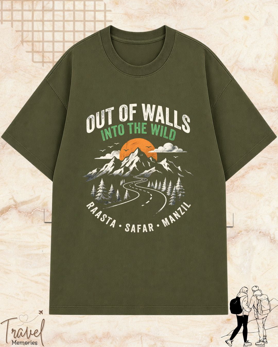Raasta Safar Manzil Travel Cotton Tshirt
