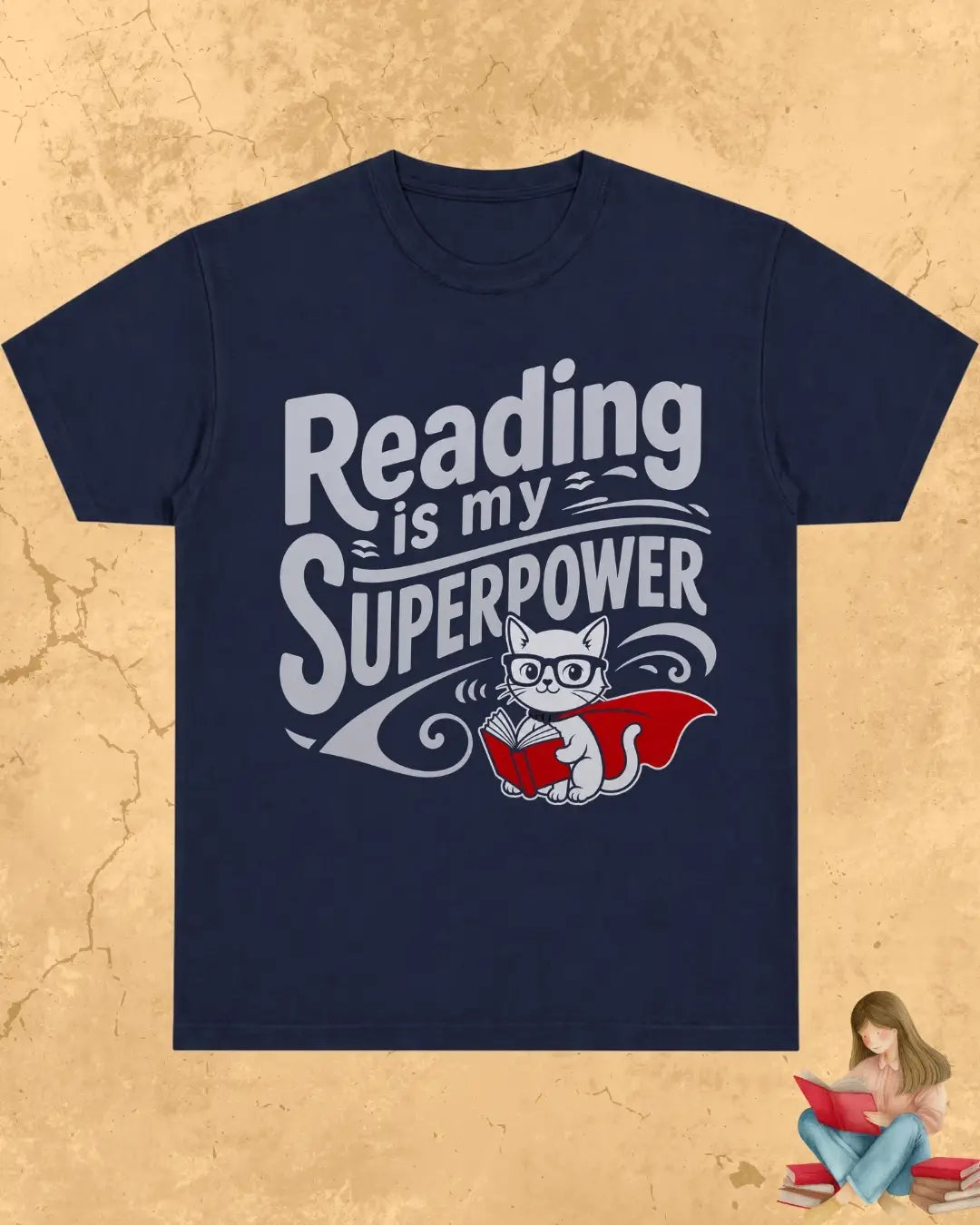 Purrfect Reader Cotton Tshirt