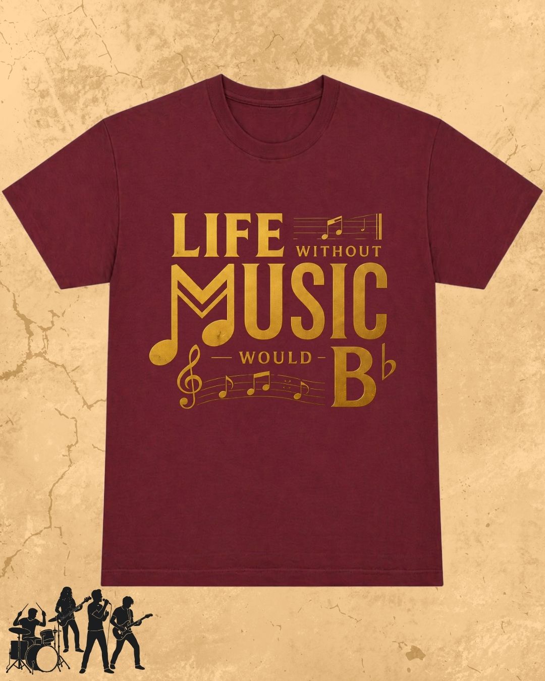 Life Without Music Would B Flat Cotton T-Shirt
