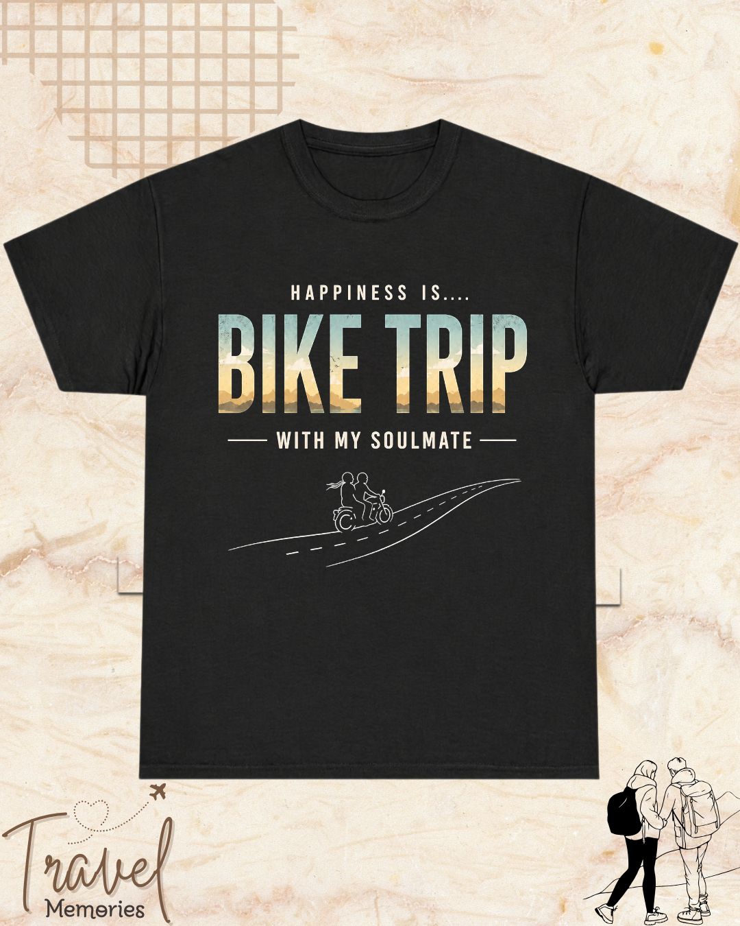 Happiness Is Travel Cotton Tshirt