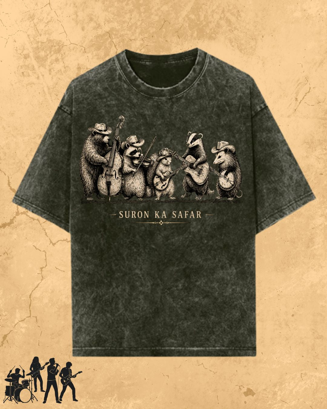 Folk Band Animals Music T-Shirt