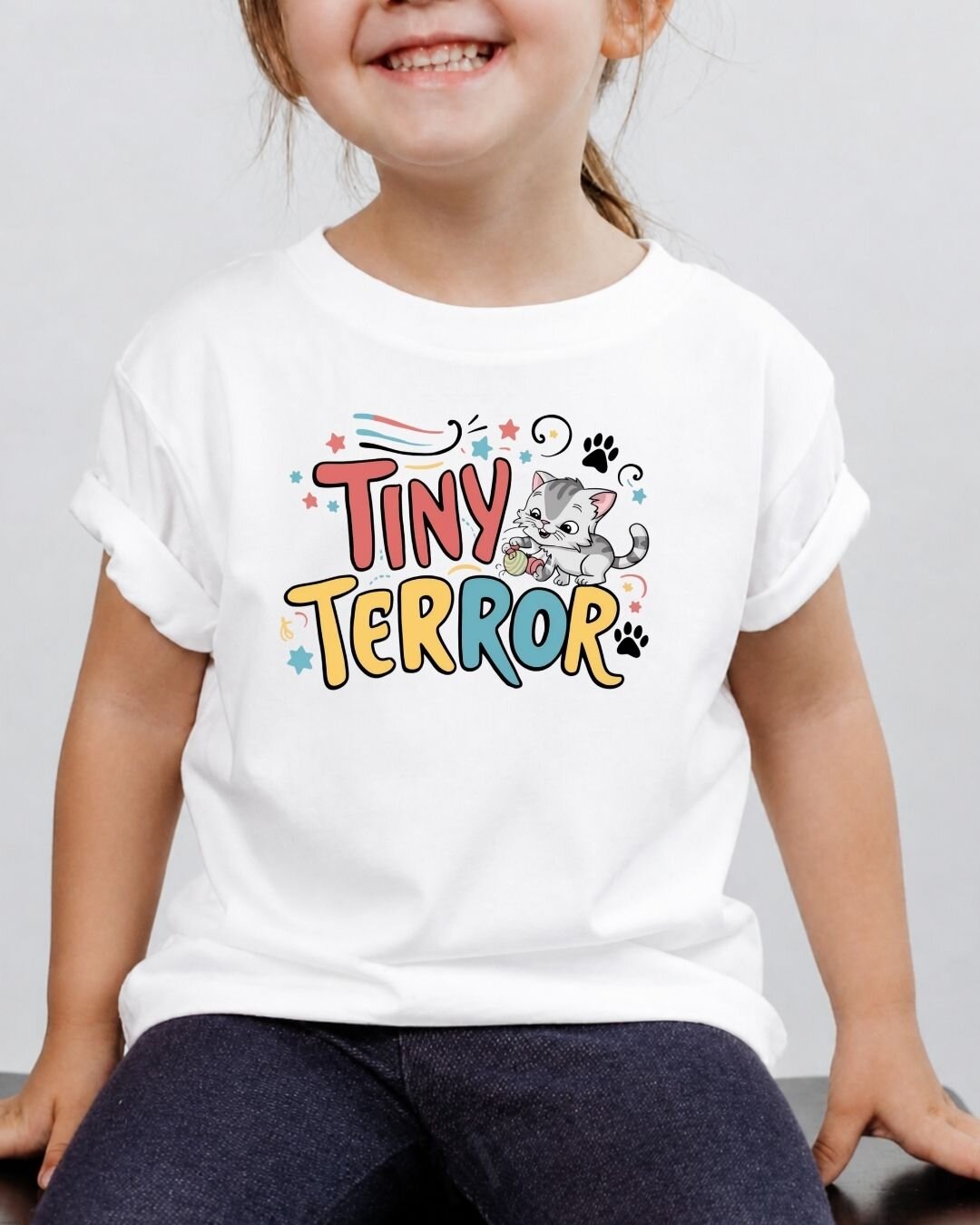 Cute Attitude Cat Kid Cotton Tee