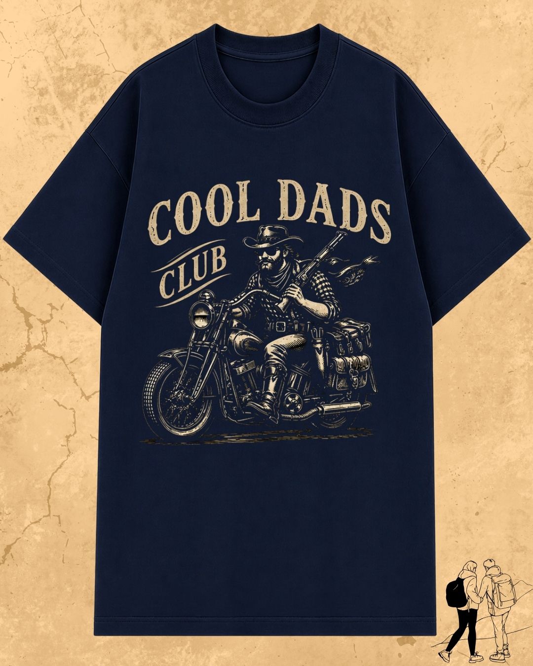 Vintage Cool Dad's Motorcycle Cotton Tshirt