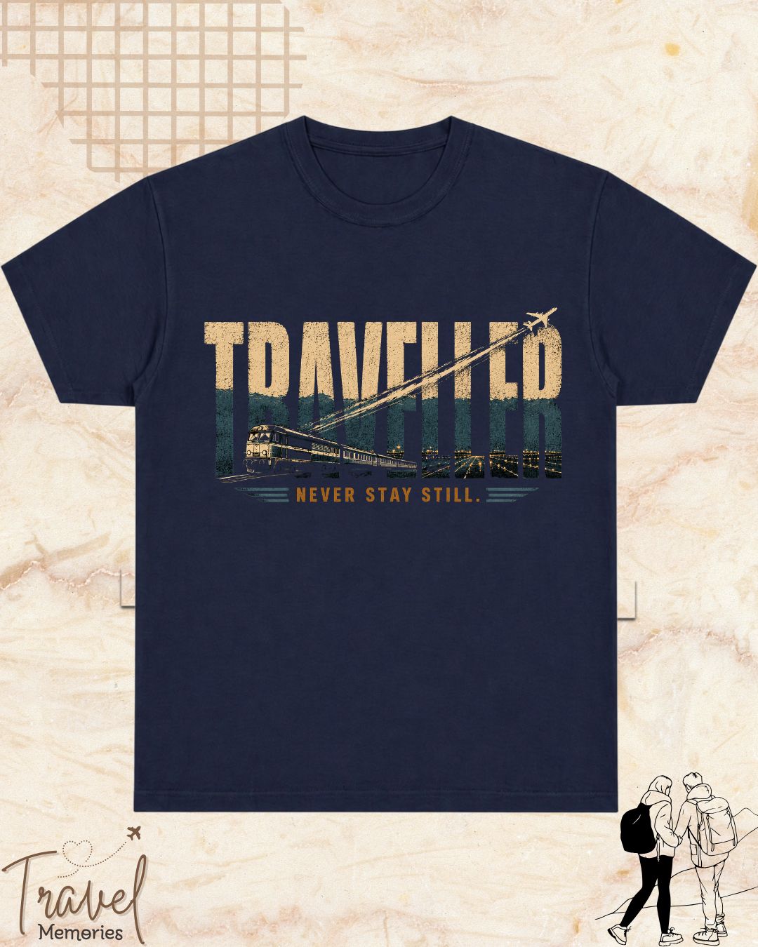 Vintage Travel Vibes Cotton Tshirt