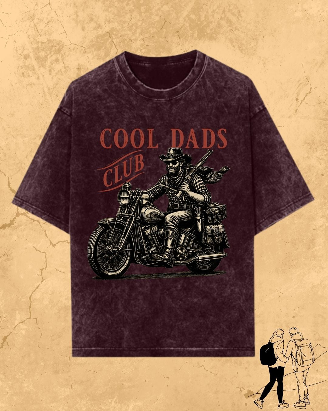 Vintage Cool Dad's Motorcycle Cotton Tshirt