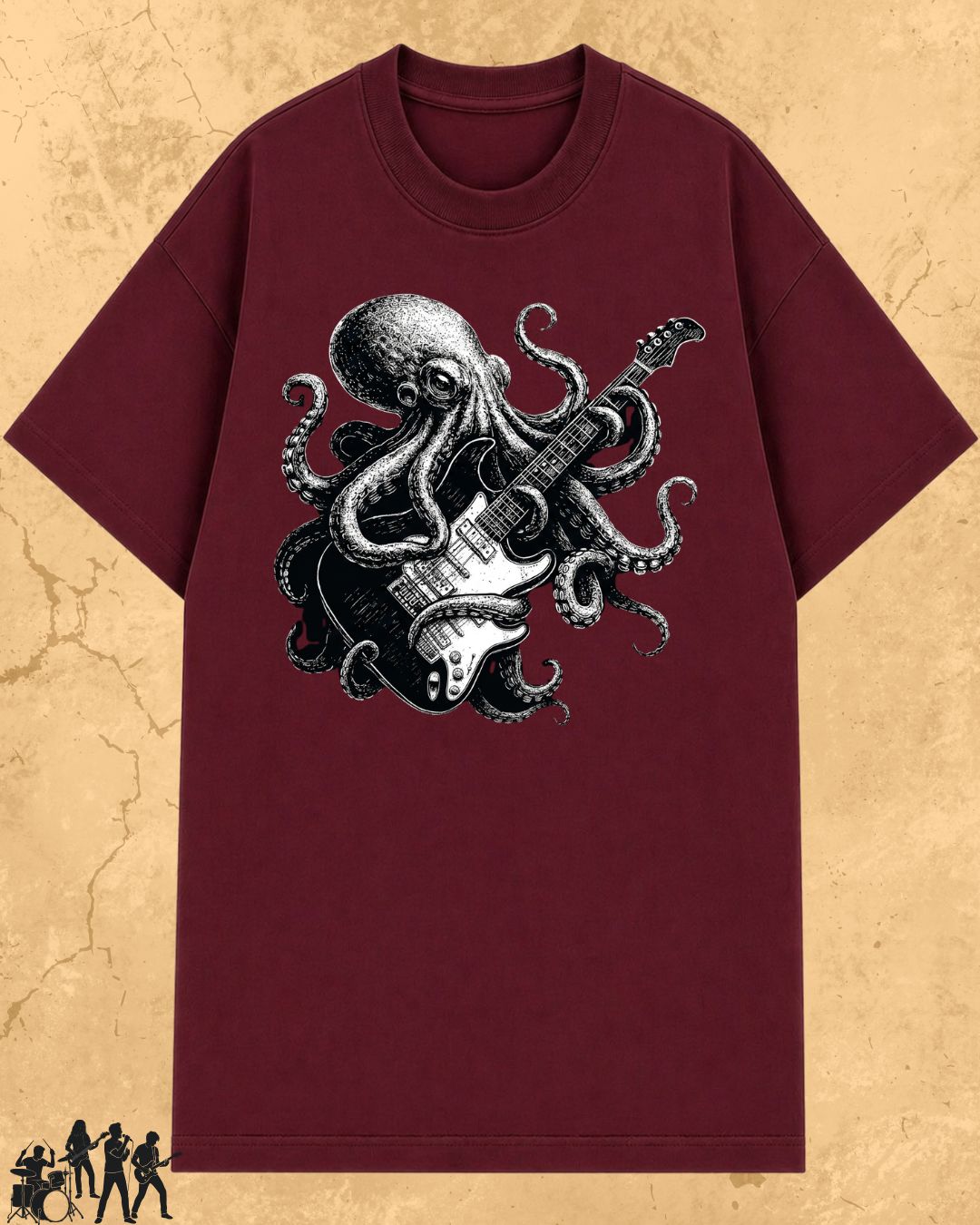 Octopus Guitar Rock Cotton Tshirt