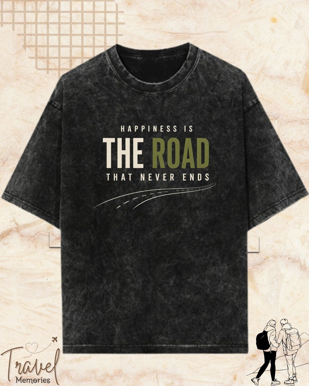 Happiness Is Travel Cotton Tshirt