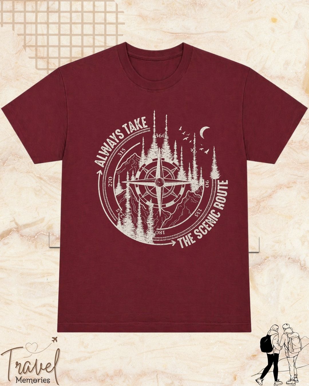 Scenic Route Vintage Adventure Cotton Tshirt