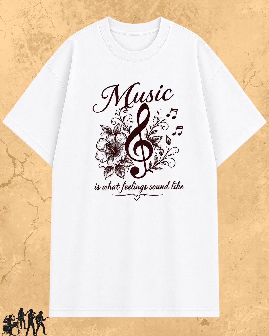 White Music Is What Feelings Sound Like Cotton Tshirt