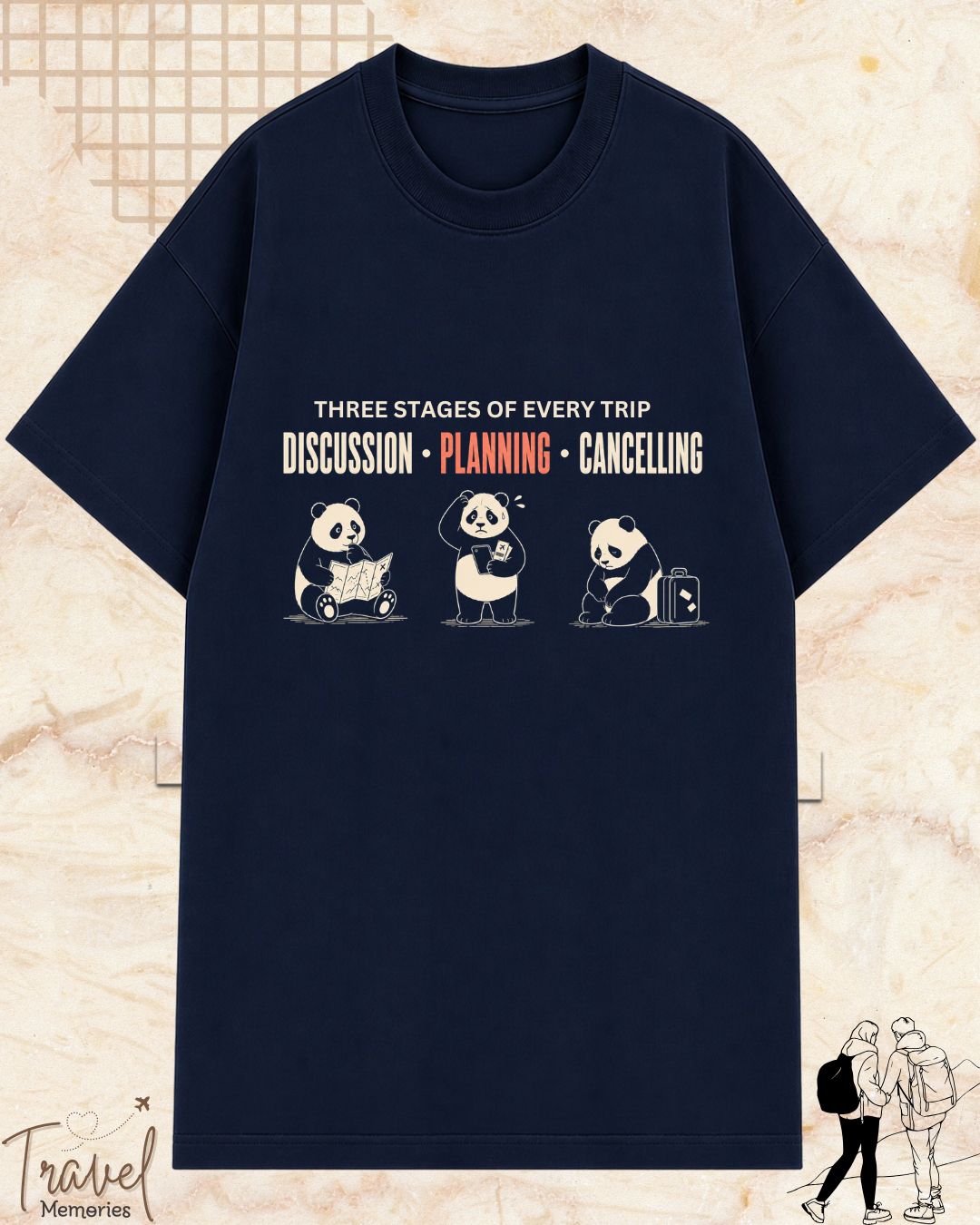 Three Stages of Every Trip Series 1 Travel Cotton Tshirt