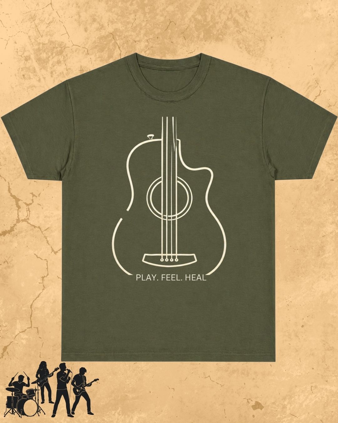 Minimal Guitar Music Cotton T-Shirt