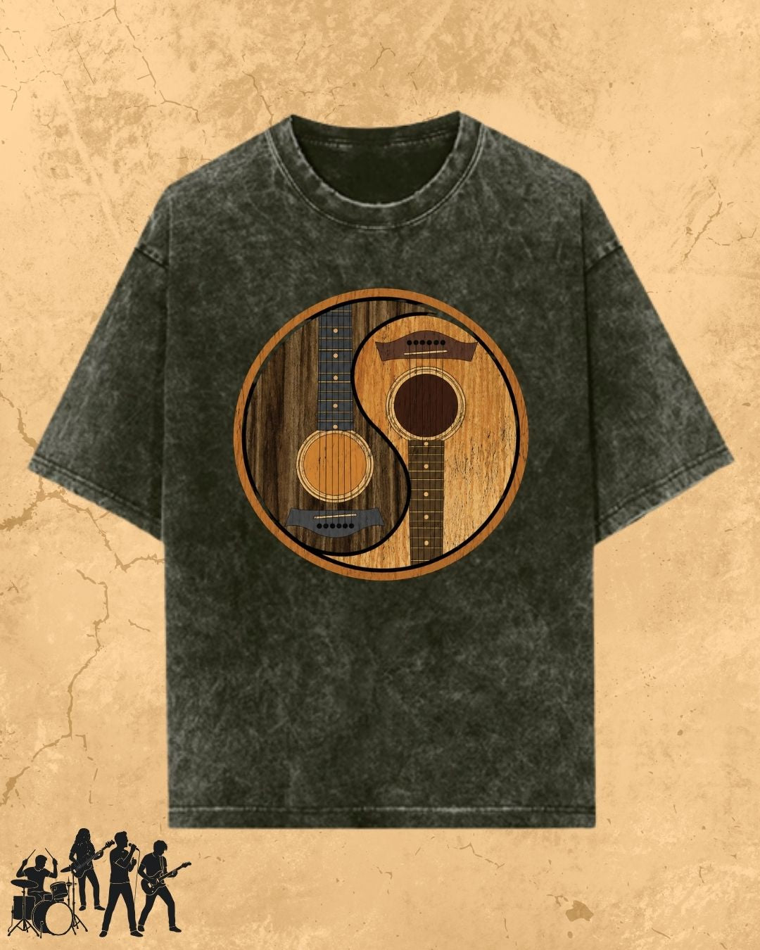 Yin Yang Guitar Cotton Tshirt