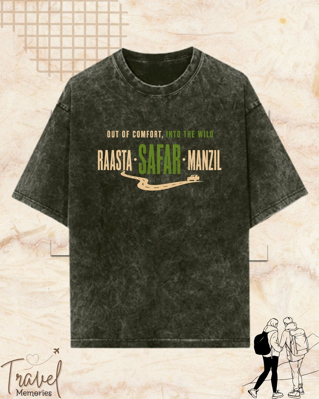 Raasta Safar Manzil Travel Cotton Tshirt