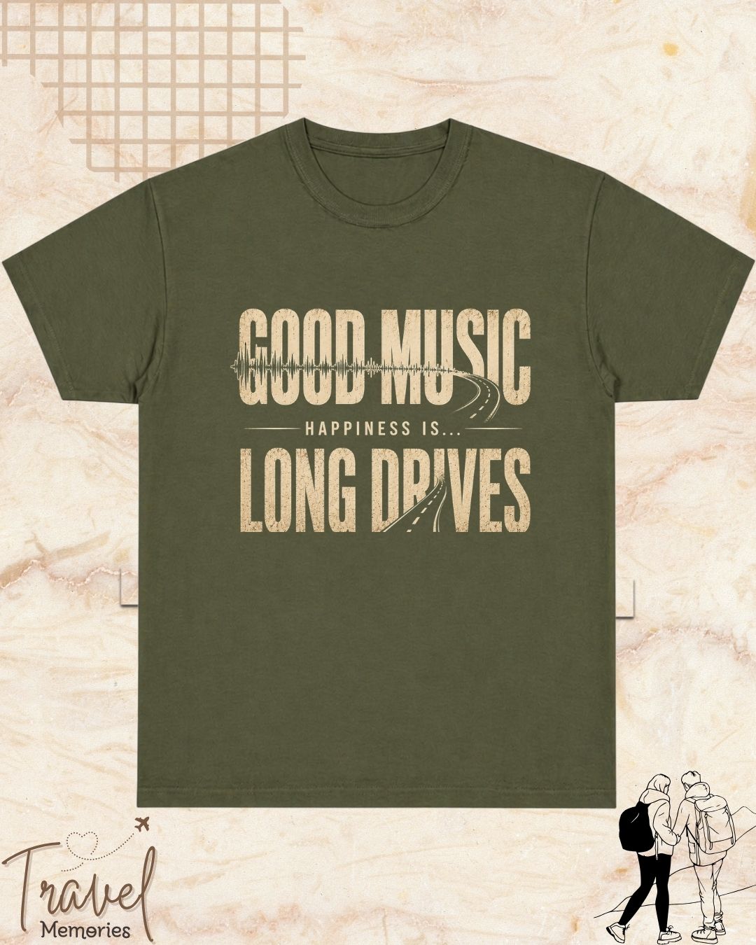 Happiness Is Travel Cotton Tshirt
