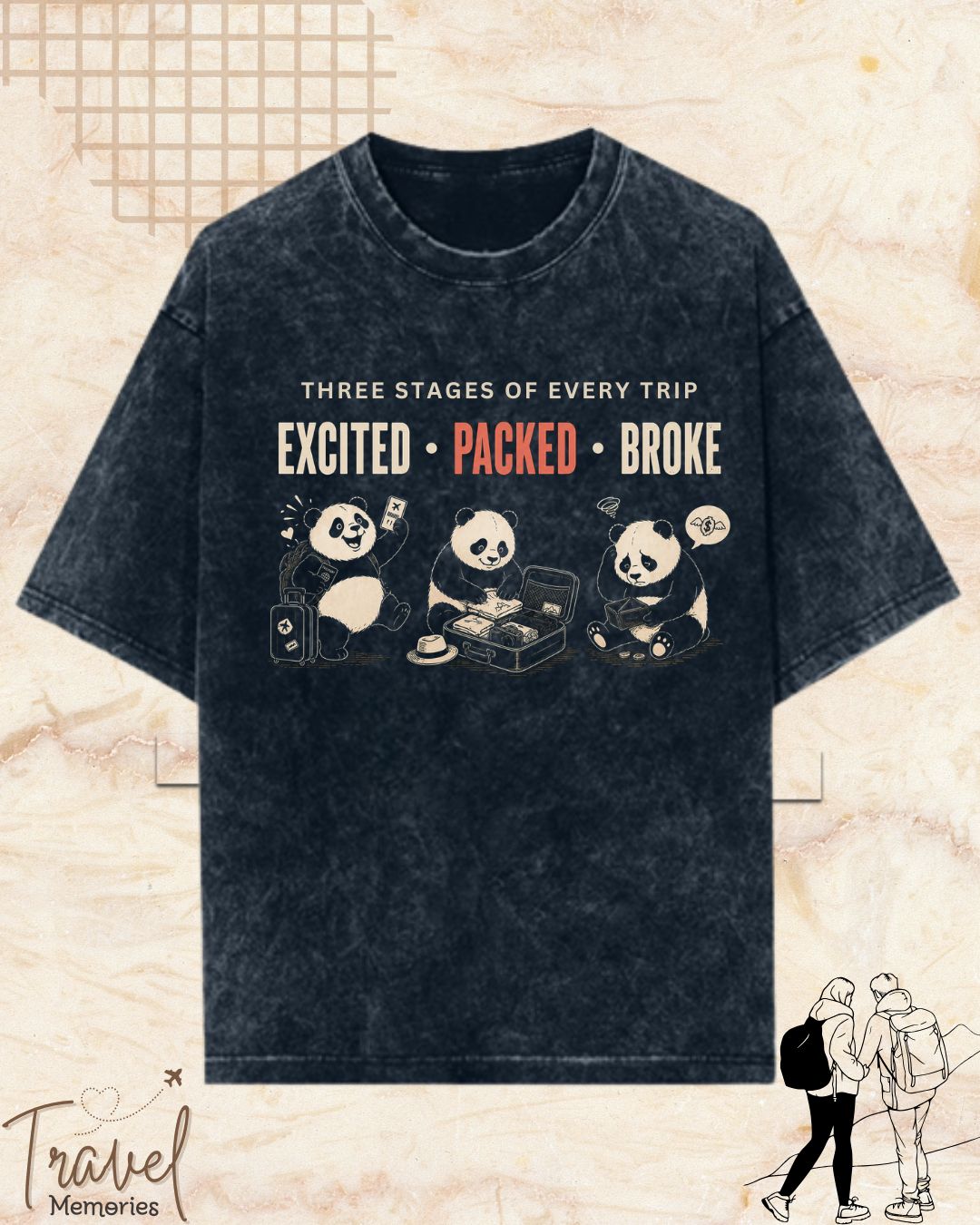 Three Stages of Every Trip Series 2 Travel Cotton Tshirt