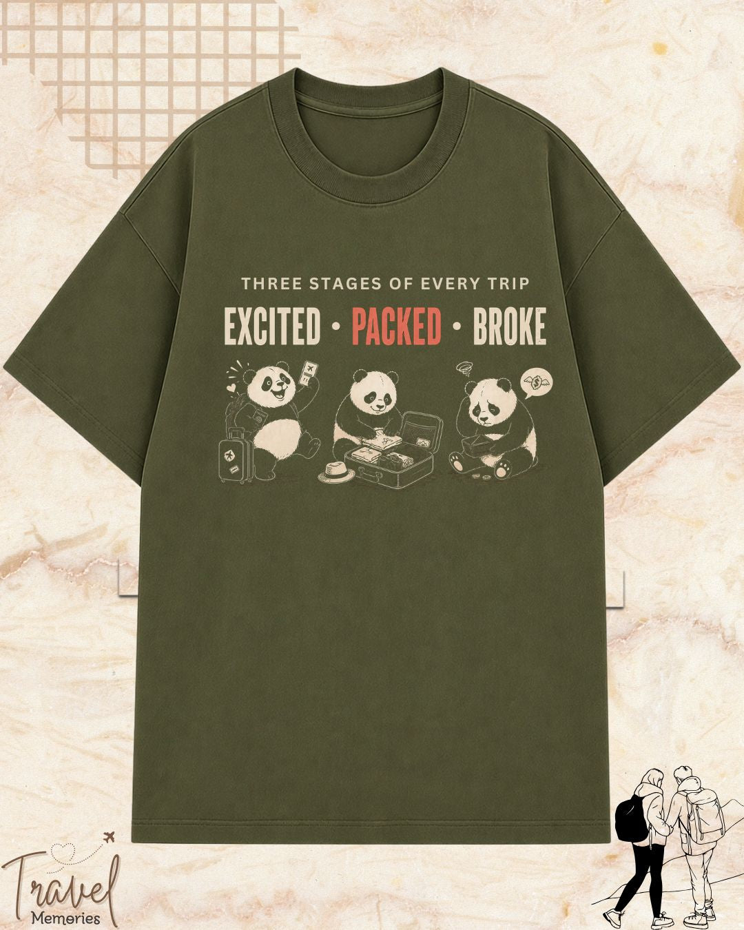 Three Stages of Every Trip Series 2 Travel Cotton Tshirt