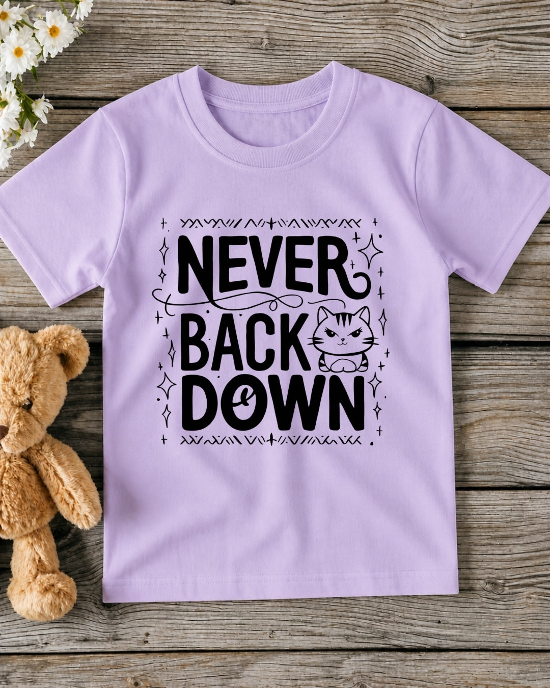 Never Back Down Kid Cotton Tshirt