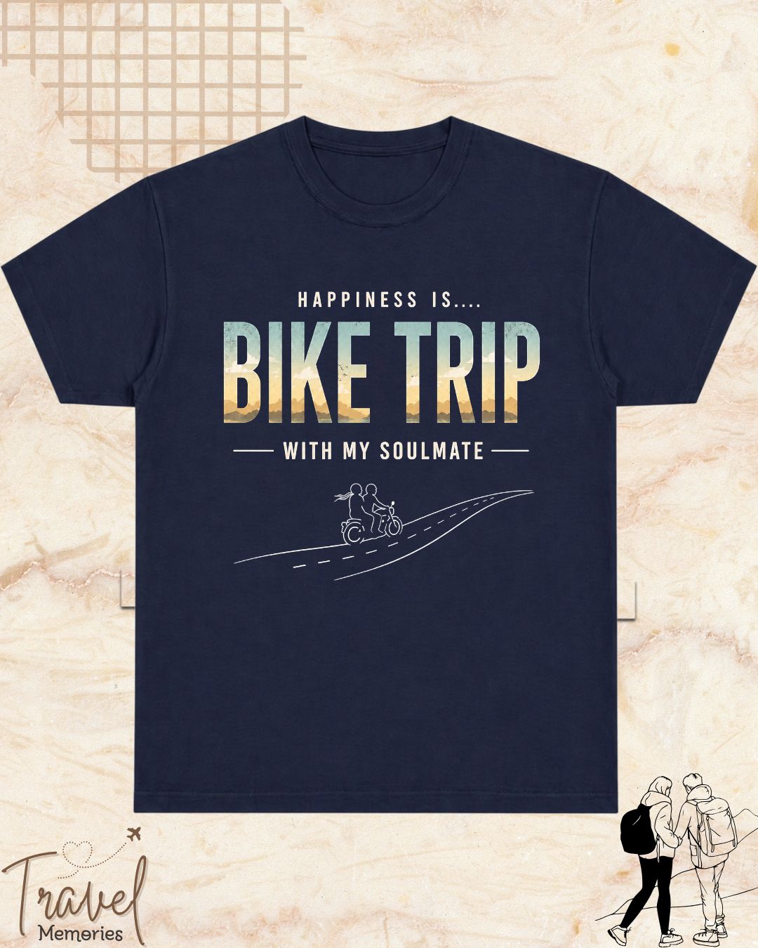 Happiness Is Travel Cotton Tshirt