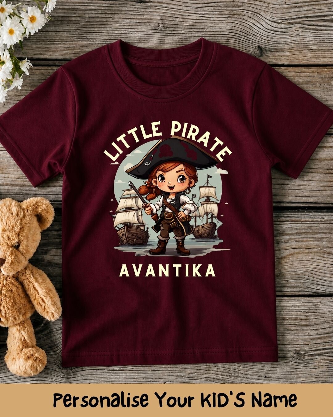 Karate & Pirate Theme Custom Kid Cotton Tee