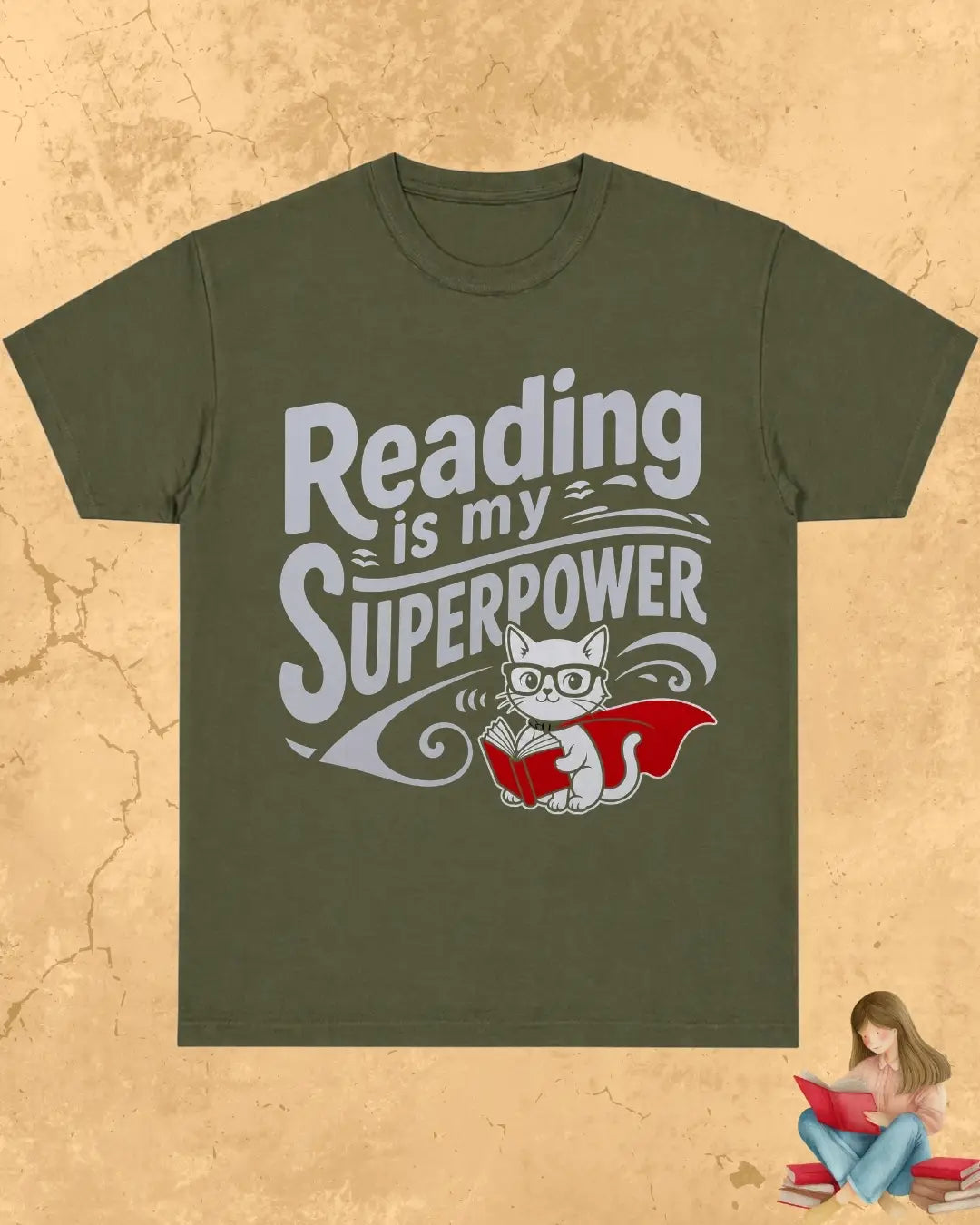 Purrfect Reader Cotton Tshirt