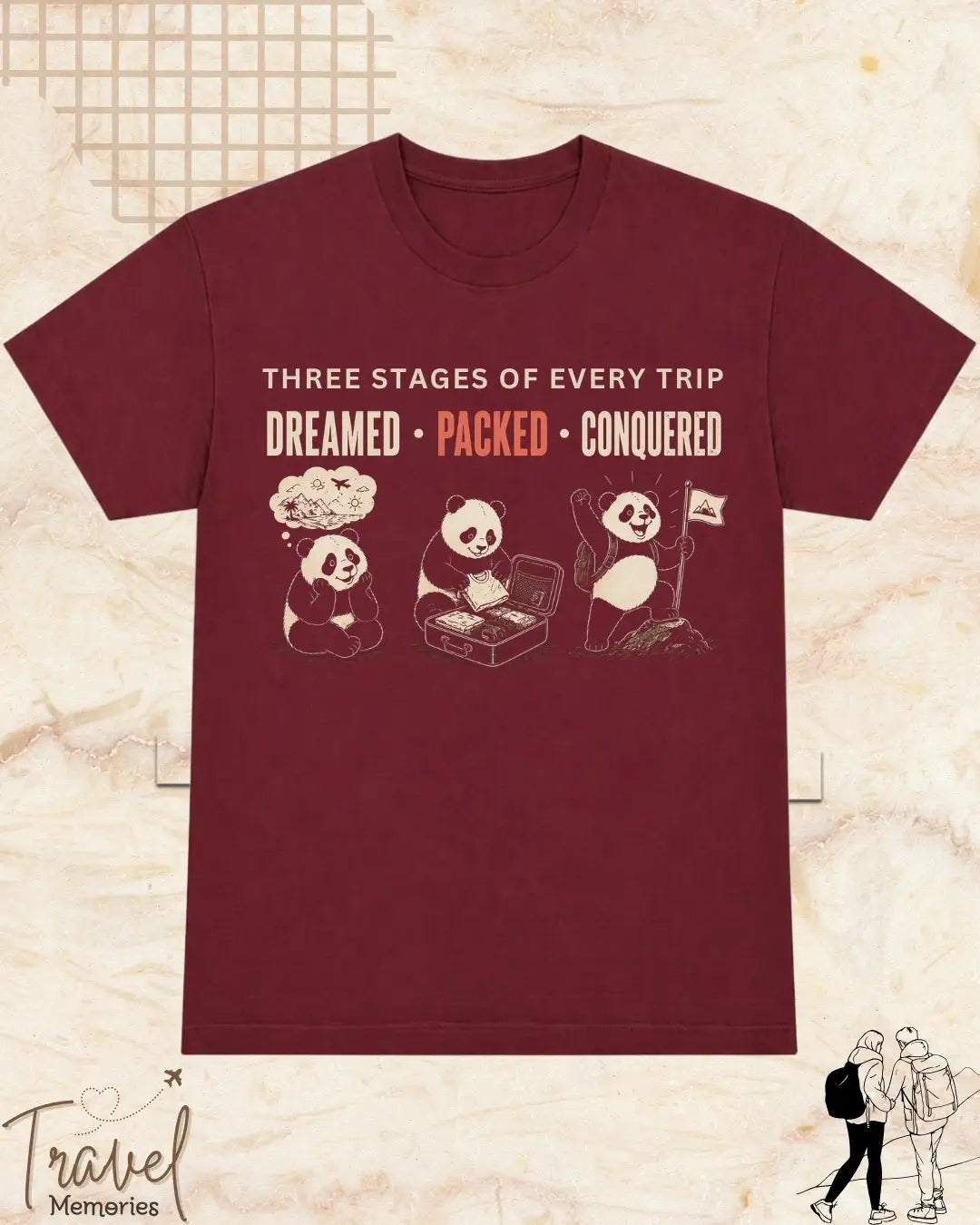 Three Stages of Every Trip Travel Cotton Tshirt Part 1