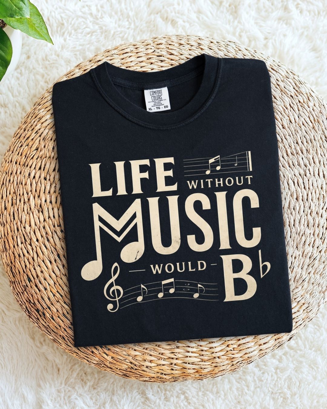 Life Without Music Would B Flat Cotton T-Shirt
