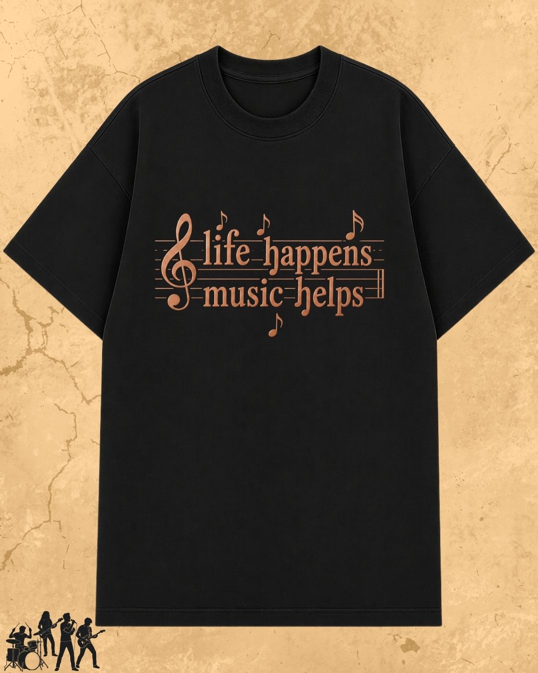 Life Happens Music Helps Cotton Tshirt