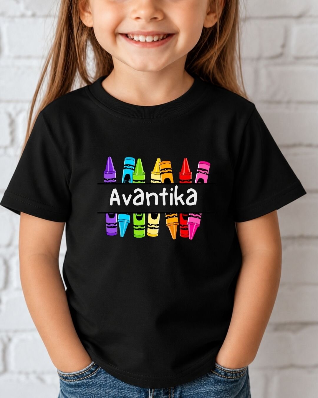 Colorful Crayon Custom Kid Cotton Tee