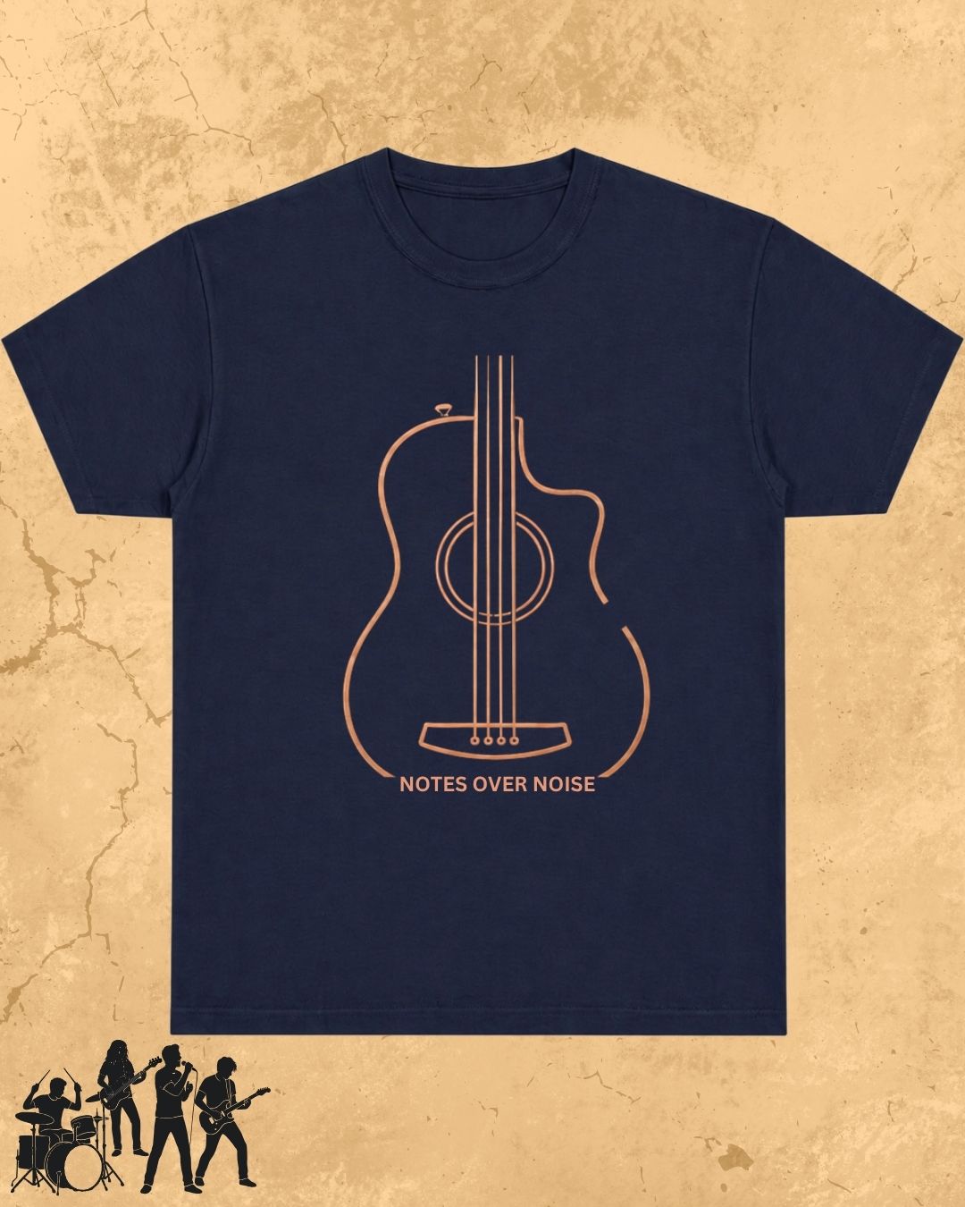 Minimal Guitar Music Cotton T-Shirt
