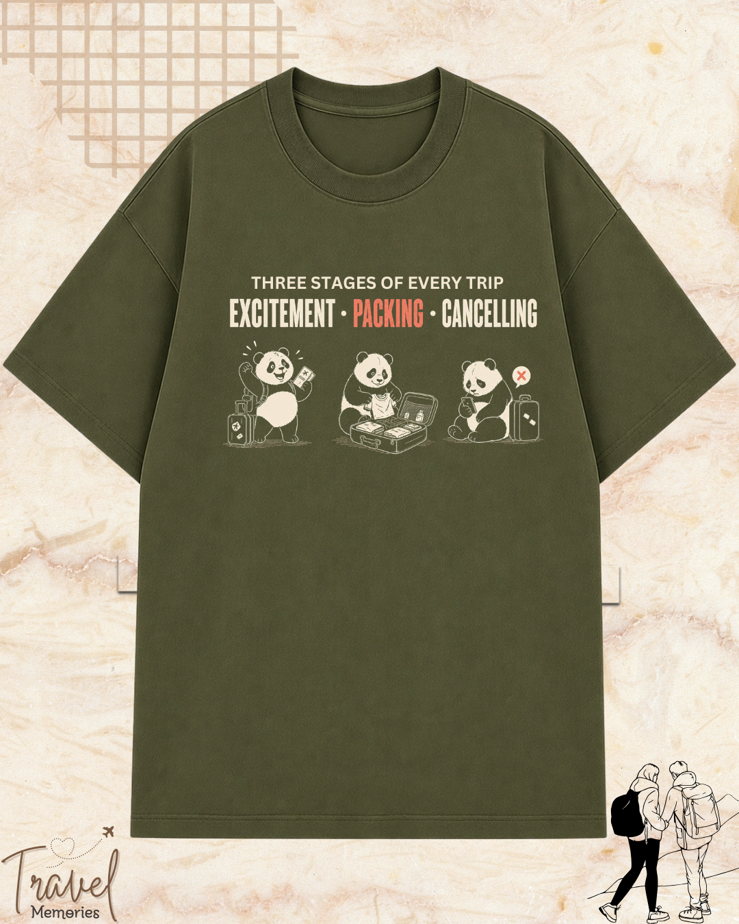 Three Stages of Every Trip Series 1 Travel Cotton Tshirt