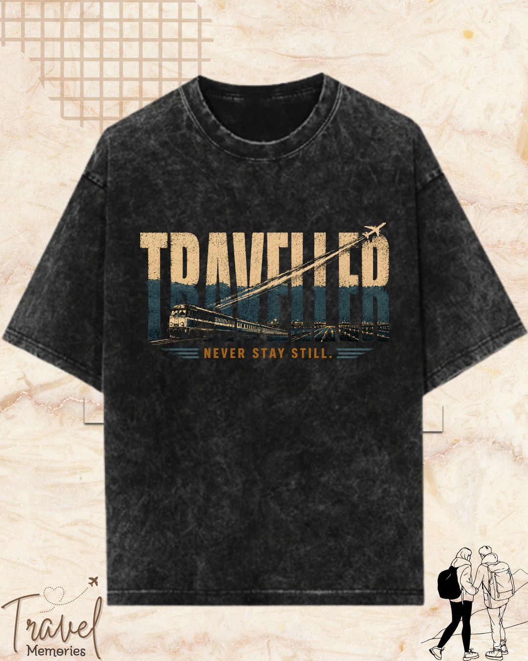 Vintage Travel Vibes Cotton Tshirt